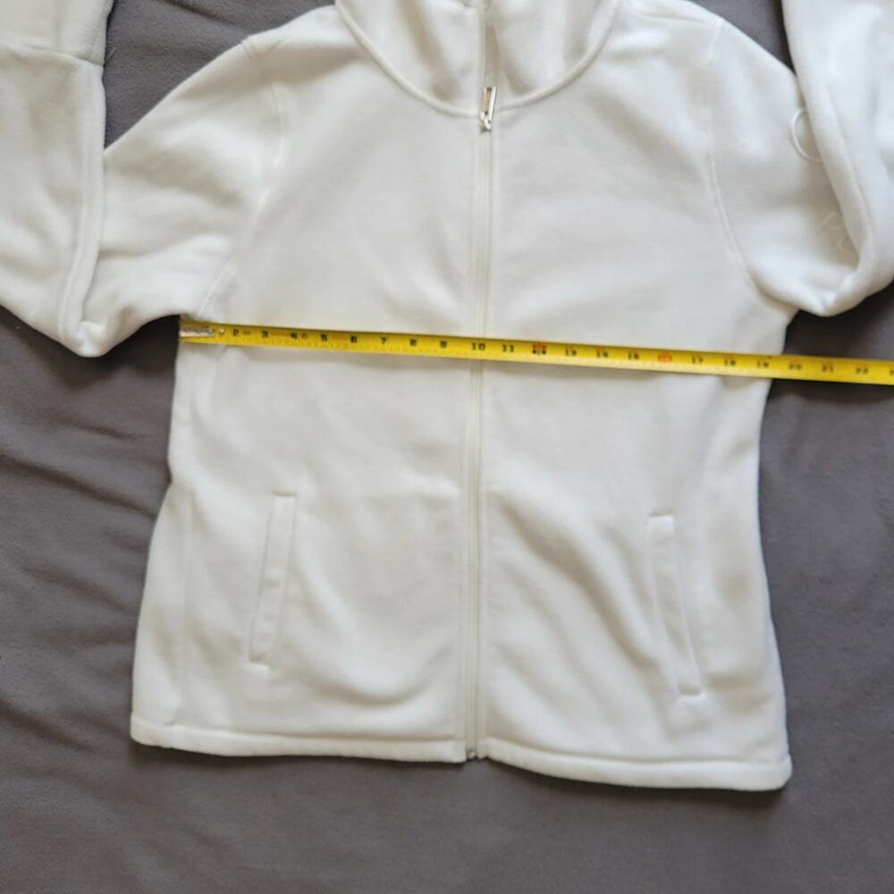 CALVIN KLEIN PERFORMANCE Fleece Jacket Womens Large White Embroidered Zip Hoodie - Picture 8 of 15